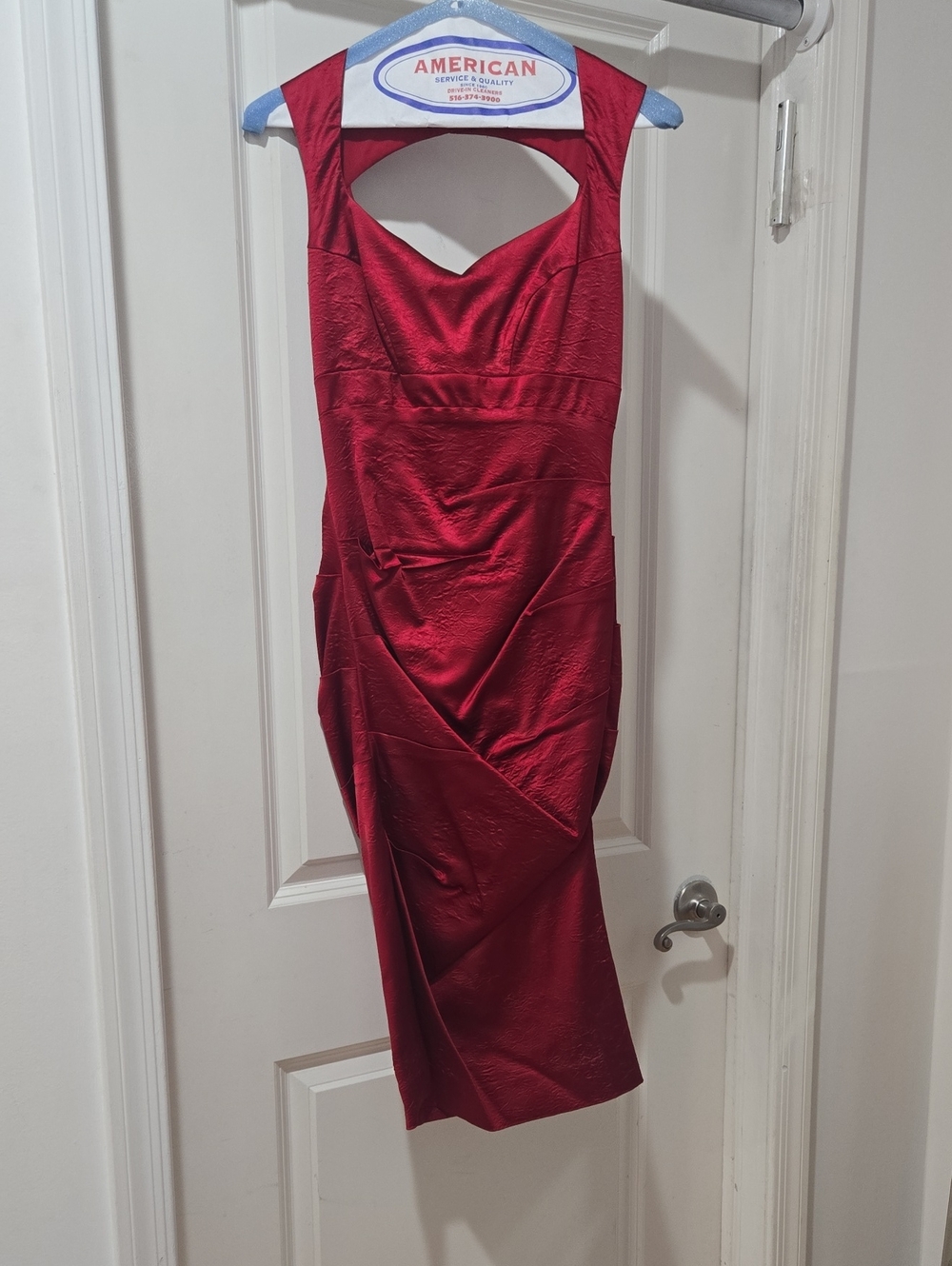 Nicole Miller Red Midi Cutout Sheath Dress